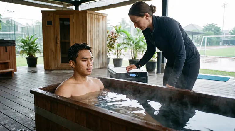Terapi kontras: cold plunge setelah sesi sauna