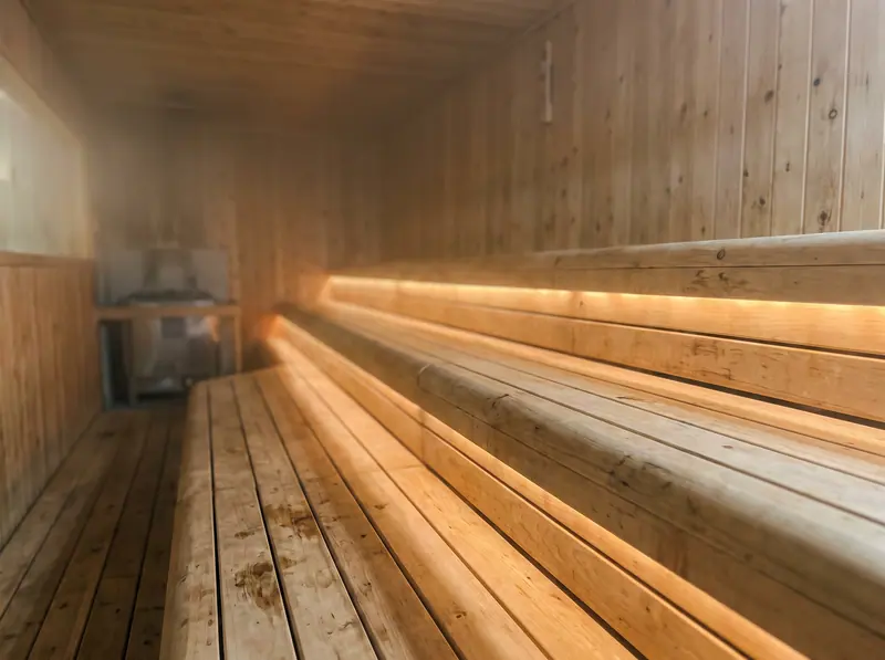 Detail pengerjaan sauna komersial oleh Kontraktor Sauna Surabaya
