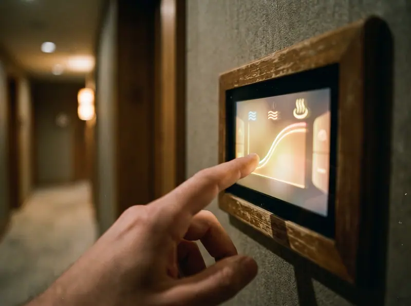 Panel kontrol otomatis mengatur suhu heater spa secara presisi
