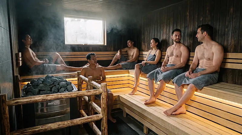 Sauna 12 orang — Komersial — gym, padel, dan hotel