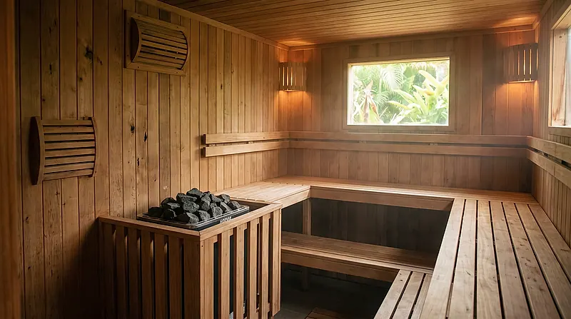 Sauna taman 8 orang — Kabin halaman — rumah luas, villa sewa, retret akhir pekan